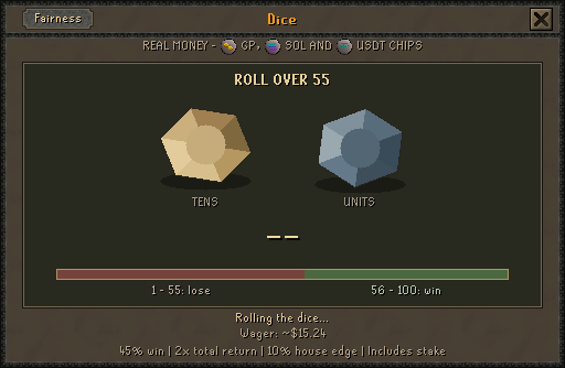 Dice as it appears inside Sand Arena